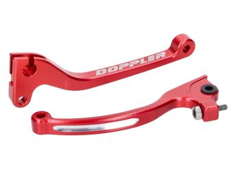 brake and clutch lever set Doppler CNC red for Rieju, Derbi, Sherco (w/ AJP brake)