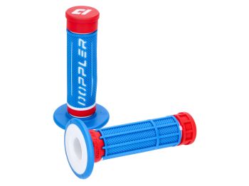 handlebar grips set Doppler Grip 3D blue / white / red