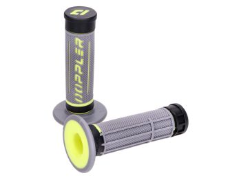 handlebar grips set Doppler Grip 3D gray / black / neon yellow