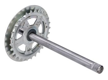 pedal crank axle with sprocket 28 teeth RMS for Piaggio Ciao, Ciao PX, SI moped