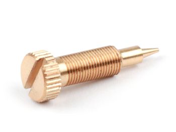 Fuel/air mixture screw -BGM PRO, Conversion, short- SI20/20D, SI24/24E, SI24/24H - thread M5 x 0.50mm - thin pin (Ø=0.65mm) - type Vespa PX with slotted screw (used as conversion fine thread long/hexagon to fine thread short slotted screw)