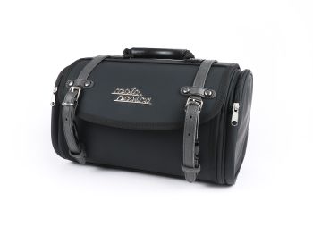 Roll bag (small) for carrier (alternative to topcase) -MOTO NOSTRA Classic ´PU´ 330x190x180mm- suitable for e.g. Vespa, Lambretta, GTS 125-300, GTV, LX/LXV, ET4, S50-150, Sprint, Primavera - 10 litres - black