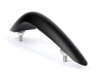 Mudguard crest -MOTO NOSTRA, CNC, black mat- Vespa GTS 125 (ZAPMA3700), Vespa GTS HPE 300 (ZAPMA3600, ZAPMD310), Vespa GTS Super 125 (ZAPMA3700), Vespa GTS Super HPE 300 (ZAPMA360, ZAPMD3100)
