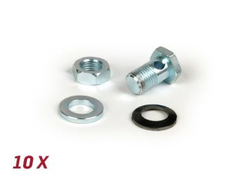 Rear brake cable clamp -BGM ORIGINAL- Vespa V50, 50N, PV125, ET3, PK S, PK XL1, PK XL2, ETS, VNA, VNB, VBA, VBB, Super, GL, GT, GTR, TS, Sprint, GS, SS, Rally, PX - 10 pcs