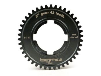 2nd gear cog -BGM PRO, type EFL + type P-range- Vespa PX125-200 (1984-), T5 125cc, Cosa125-200, LML Star/Stella125/150 2-stroke - fits also PX125-200 (-1984), Rally180/200 - 42 teeth
