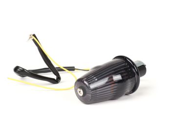 Indicator -MOTO NOSTRA handlebar end indicator LED (E-mark), 12 volt- Vespa V50, 50SS, 50SR, 50 Sprinter, 90SS, 90 Racer, PV125, ET3, Sprint150, Rally180/200 - black