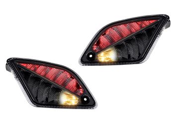 Pair of rear indicators -MOTO NOSTRA 2K22 (-2014) dynamic LED sequential light, with position light (E-mark)- Vespa GT, GTL, GTV, GTS 125-300 - smoked