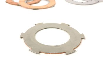 Clutch friction plate set -BGM ORIGINAL type 6 springs (PX80, PX125, PX150)- 3 plates premium quality (incl. springs and steel plates)