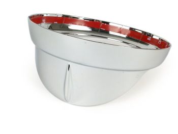 Headlight rim with visor -MOTO NOSTRA- Vespa LX 50, LX 125, LX 150, GTV, GT60 125-300 - chrome