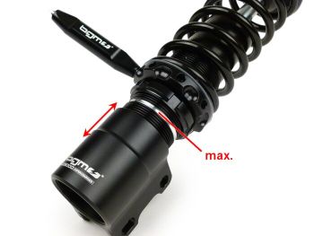 Front shock absorber -BGM PRO SC/F1 SPORT, 240mm- Vespa PX80, PX125, PX150, PX200, T5 125cc - black