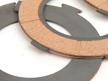 Clutch friction plate set -BGM ORIGINAL Vespa type 6 springs (PX80, PX125, PX150)- 3 plates