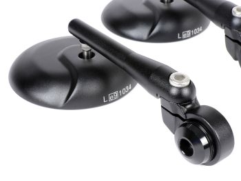 Pair of mirrors -MOTO NOSTRA 1406, aluminium CNC, round, handlebar ends- matt black