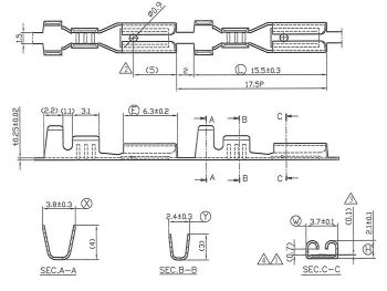 Crimp terminal -female spade connector 2.8mm Ø=0.5-1.0mm²- DIN 18201 - 10 pcs