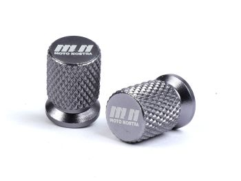 Valve caps -MOTO NOSTRA, CNC, grey-