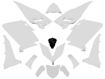 fairing kit white 14-piece for Yamaha T-Max 530 from 2015-2017