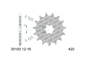 front sprocket AFAM 13 teeth 420 for Yamaha DT50, TT-R, Suzuki, Kawasaki