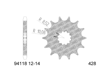 front sprocket AFAM 13 teeth 428 for Beta RR 50, HM, HRD, Sherco, Yamaha DT