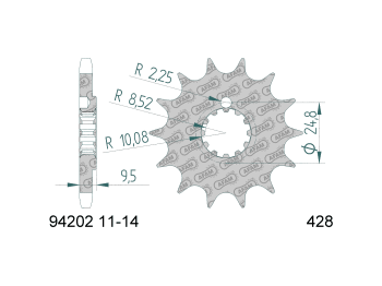 front sprocket AFAM 11 teeth 428 for Beta RR Enduro -04, SM -02
