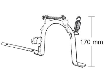main stand Buzzetti for Piaggio Zip II, Vespa ET4, LX, LXV, S 50-125-150