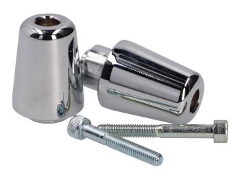 handlebar vibration dampers / bar ends chromed for Vespa Primavera, Sprint, 50, 125, 150
