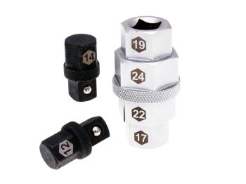 front axle hexagon socket / hex nut Buzzetti multi-size 12, 14, 17, 19, 22, 24mm