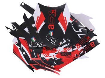 decal set black-white-red matt for Aprilia SX50 2018- Euro4