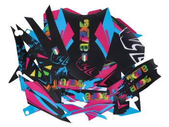 decal set black-pink-blue matt for Aprilia RX50 2018- Euro4