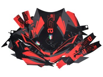 decal set black-red-grey matt for Aprilia SX50 2018- Euro4