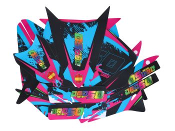 decal set black-pink-blue matt for Derbi Senda DRD 11-17