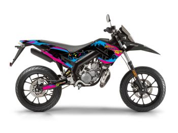 decal set black-pink-blue matt for Derbi Senda 50 2018-