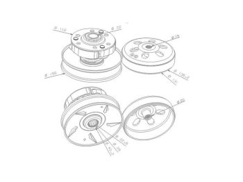 clutch pulley assy with bell for Honda SH125, SH150