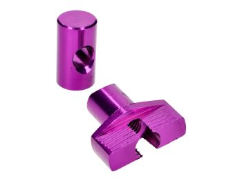 brake cable adjuster set M6 aluminum purple - universal