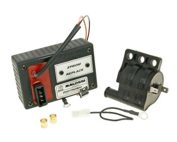 CDI unit and coil Malossi Digitronic Eprom MHR for Piaggio (w/o immobilizer) variable timing