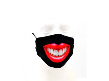 Smiley protective mask mouthguard microfiber washable for moped garage