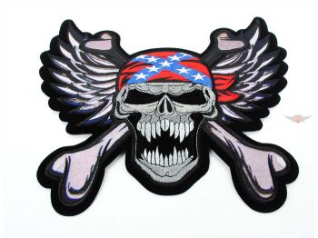 Moped garage skull cross cowl patch jeans moped club jacket 22cm moped