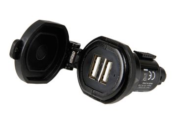 USB charger Din-Tech w/ 2 USB ports - Fast Charge - 2700mA 12/32V