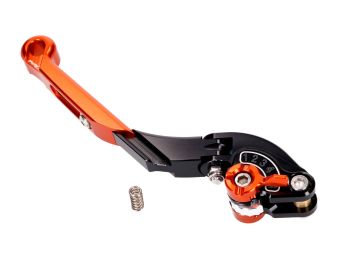 clutch lever / rear brake lever Puig 2.0 adjustable, extendable folding - orange black