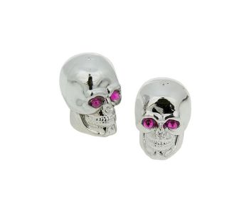 valve cap set Skull chrome - universal