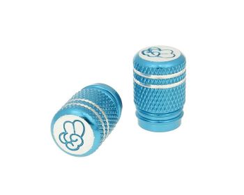 valve cap set Peace anodized aluminum - blue - universal