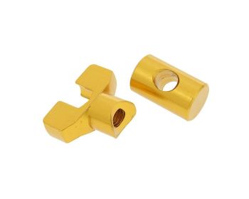 brake cable adjuster set M6 thread aluminum gold - universal