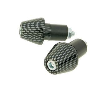 handlebar vibration dampers / bar ends short 17.5mm - carbon look