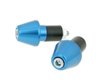 handlebar vibration dampers / bar ends short 17.5mm - blue