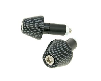 handlebar vibration dampers / bar ends short 13.5mm - carbon look