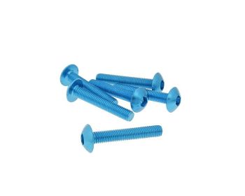 fairing screws hex socket head - anodized aluminum blue - set of 6 pcs - M5x30