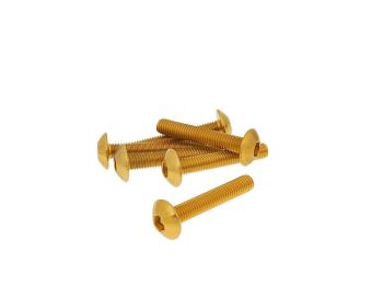fairing screws hex socket head - anodized aluminum gold - set of 6 pcs - M5x30