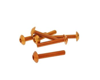 fairing screws hex socket head - anodized aluminum orange - set of 6 pcs - M5x30