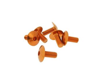 fairing screws hex socket head - anodized aluminum orange - set of 6 pcs - M6x15