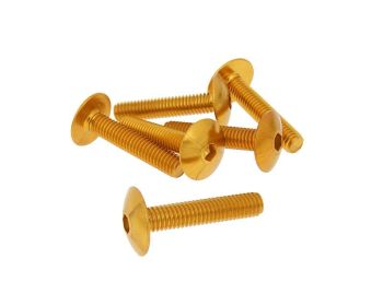 fairing screws hex socket head - anodized aluminum gold - set of 6 pcs - M6x30
