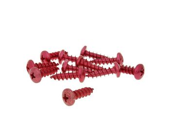 fairing screws anodized aluminum red - set of 12 pcs - M6x20