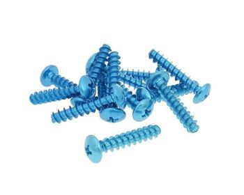 fairing screws anodized aluminum blue - set of 12 pcs - M6x30